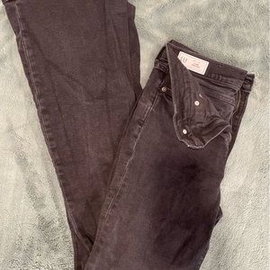 Gap, black, high rise 70s flare jeans.